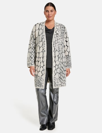 SAMOON Knit Cardigan in Grey: front