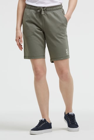 Soccx Regular Basic Sweatshorts mit Logo Print in Grün: Vorderseite