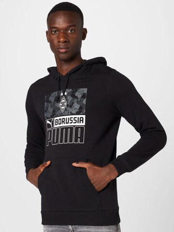 PUMA - Sweatshirt de desporto 'Borussia Mönchengladbach' em preto: frente