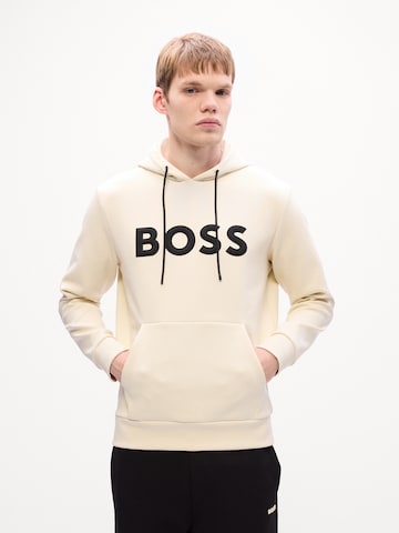 BOSS Sweatshirt 'Soody Zone 10' i vit: framsida
