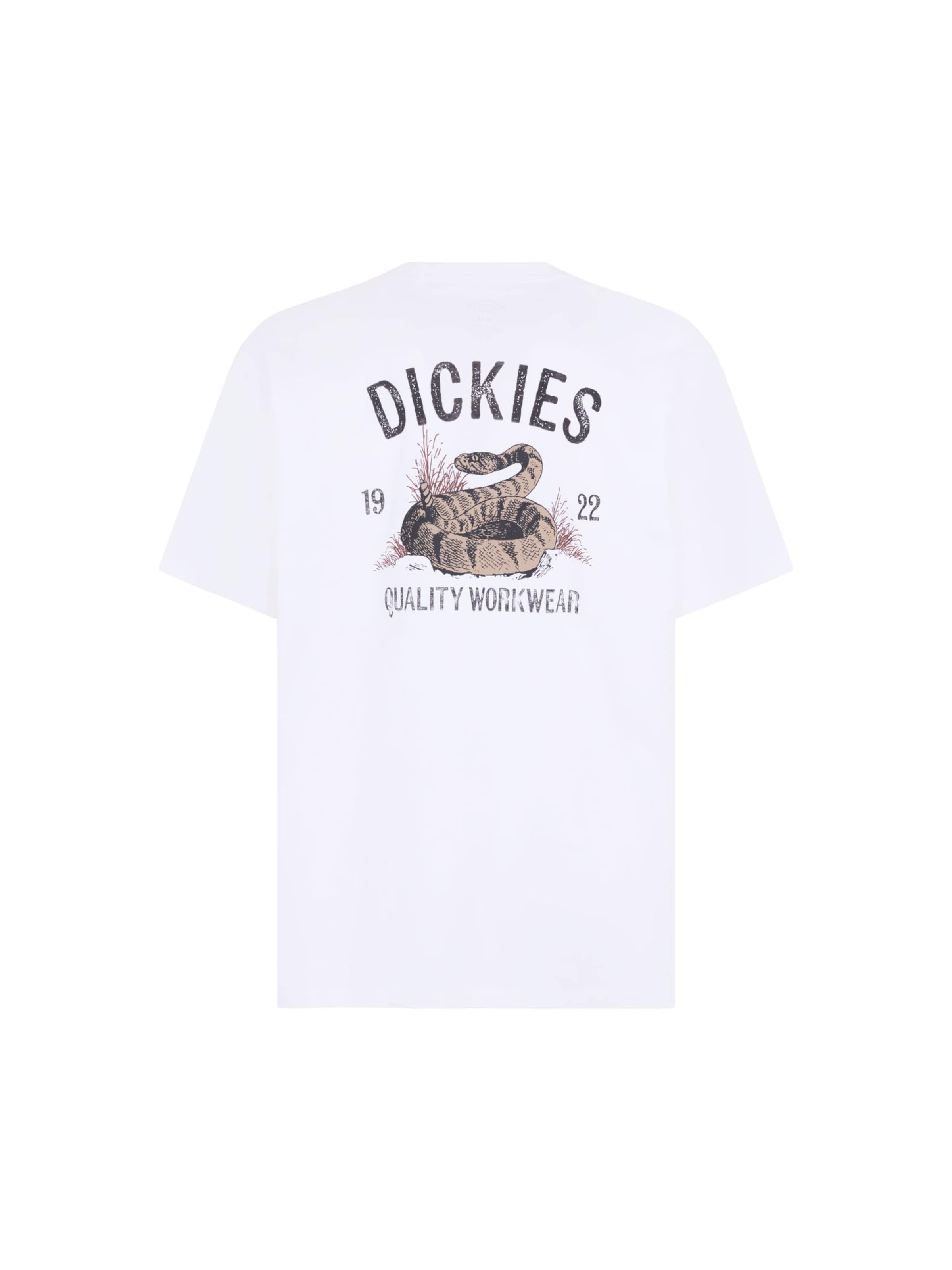 DICKIES Tričko 'DICKIES SNAKE' – bílá