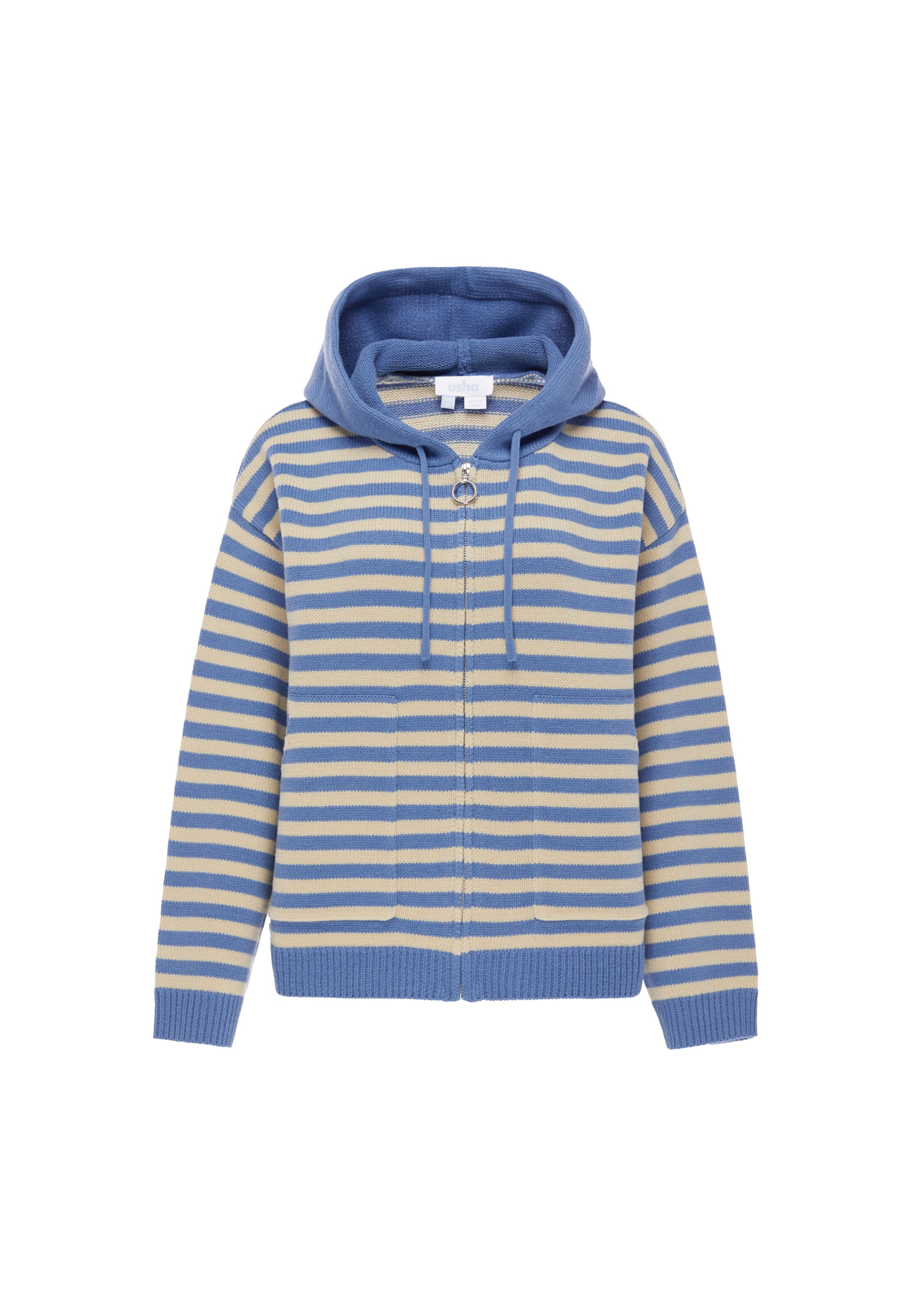 usha BLUE LABEL Gebreid vest in Beige: voorkant