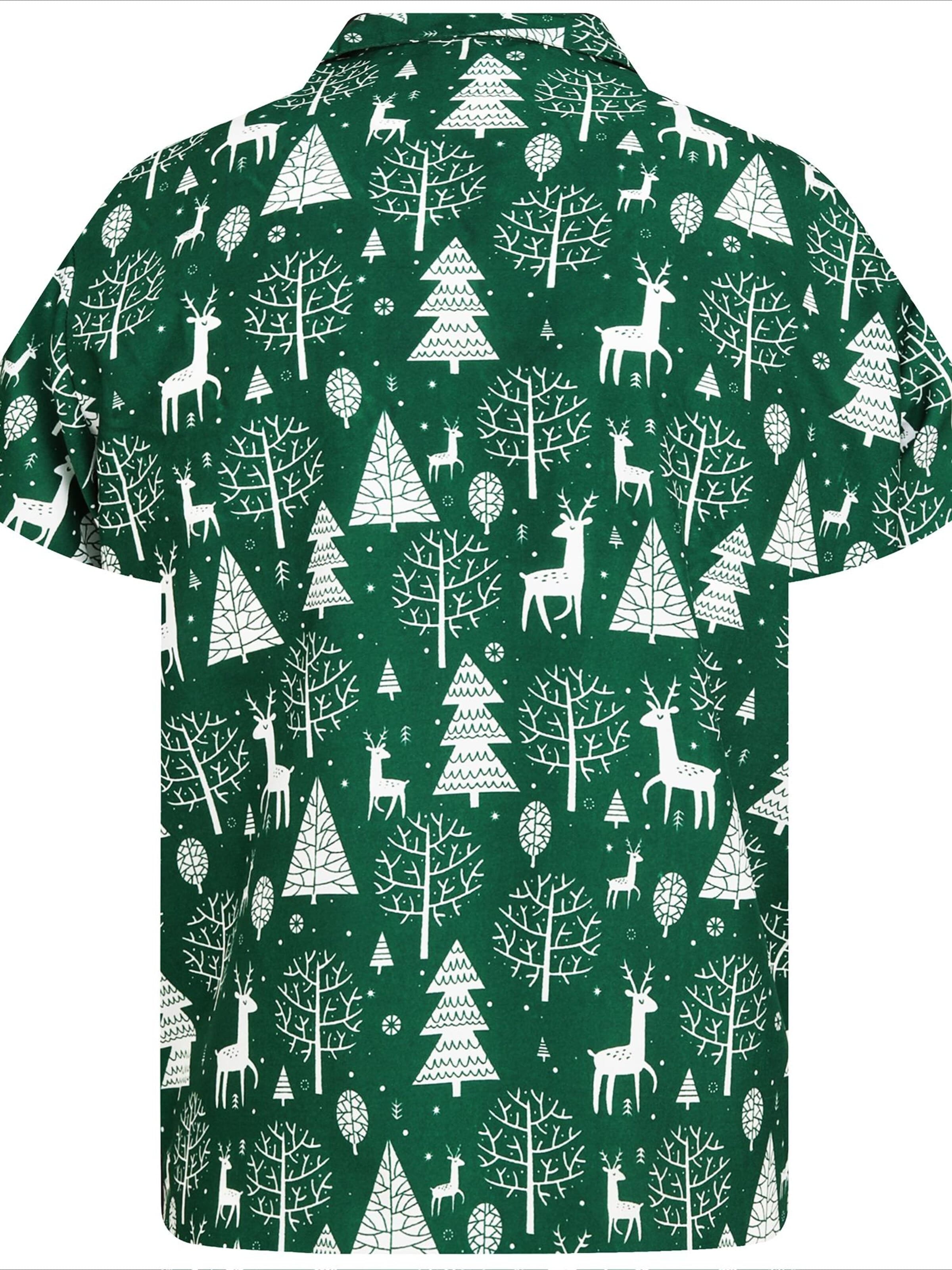 Regular fit Camicia 'Christmas Reindeer' di King Kameha in verde