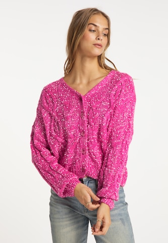 IZIA Knit Cardigan in Pink: front