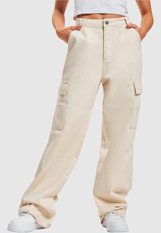 Wide Leg Pantalon cargo DEF en beige : devant