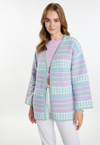 IZIA Knit cardigan in Blue: front