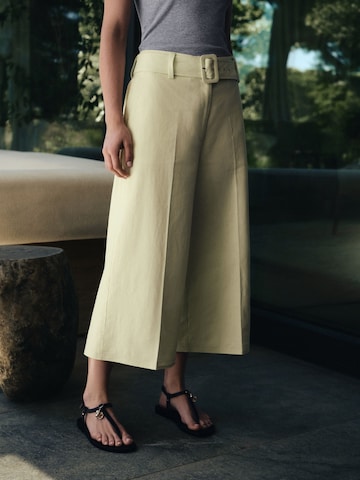 Wide Leg Pantalon à plis Next en vert : devant