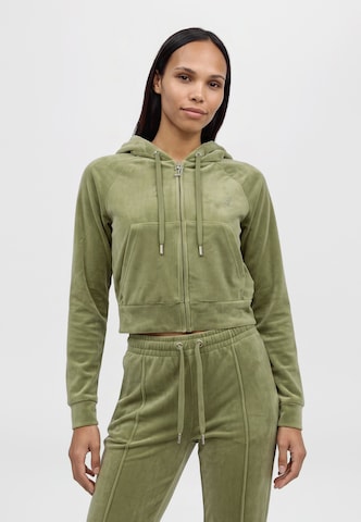 Juicy Couture Petite Ζακέτα φούτερ 'MADISON' σε πράσινο: μπροστά