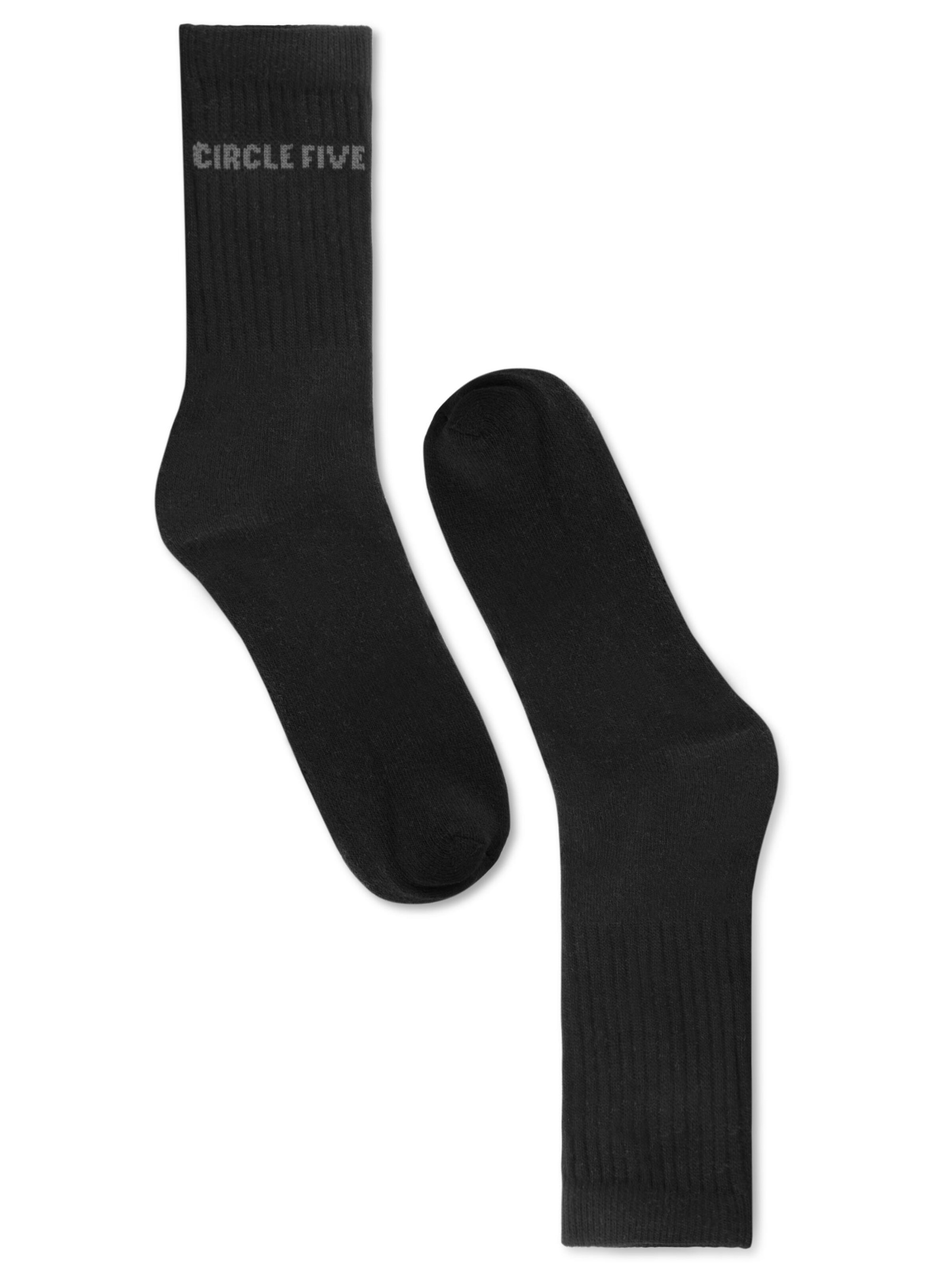 Circle Five Socks in Black