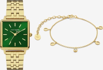 Montre à affichage analogique Violet Hamden en or : devant