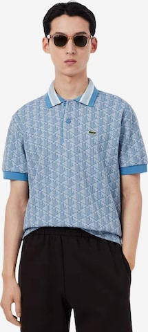 LACOSTE - Camiseta 'Polo lacoste celeste jaquard monogram shirt' en azul: frente