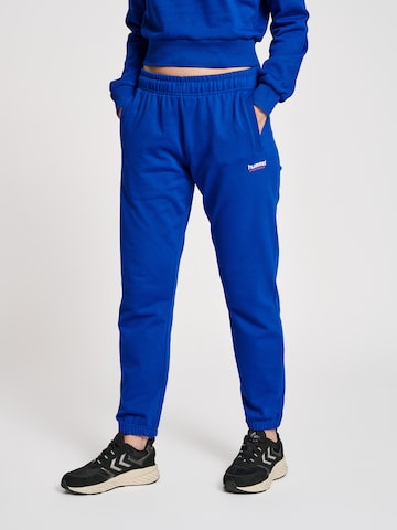 Hummel Regular Workout Pants in Blue: front