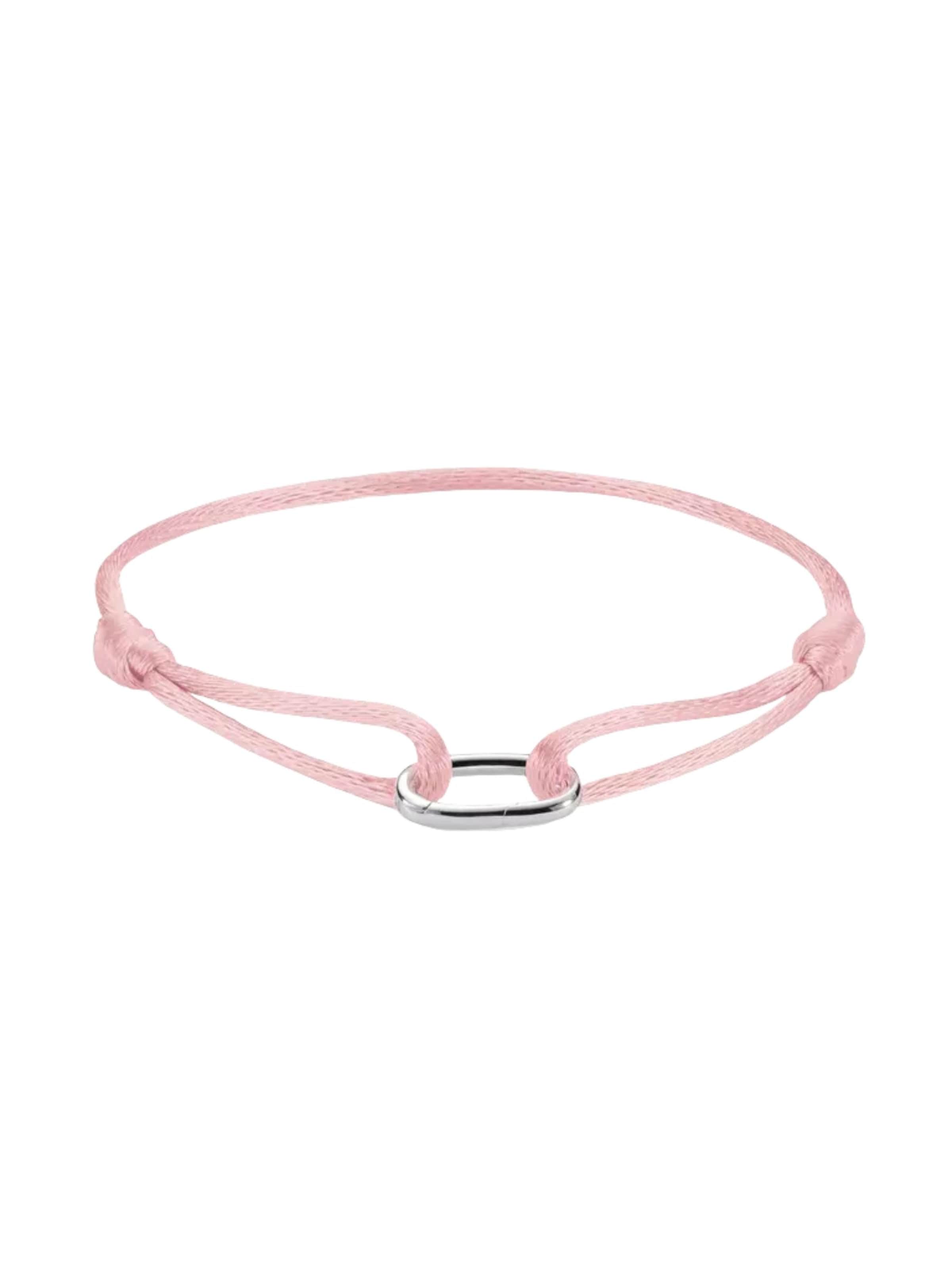 Bracelet 'Silver Textile Bracelet Pink Connect' Thomas Sabo en rose : devant
