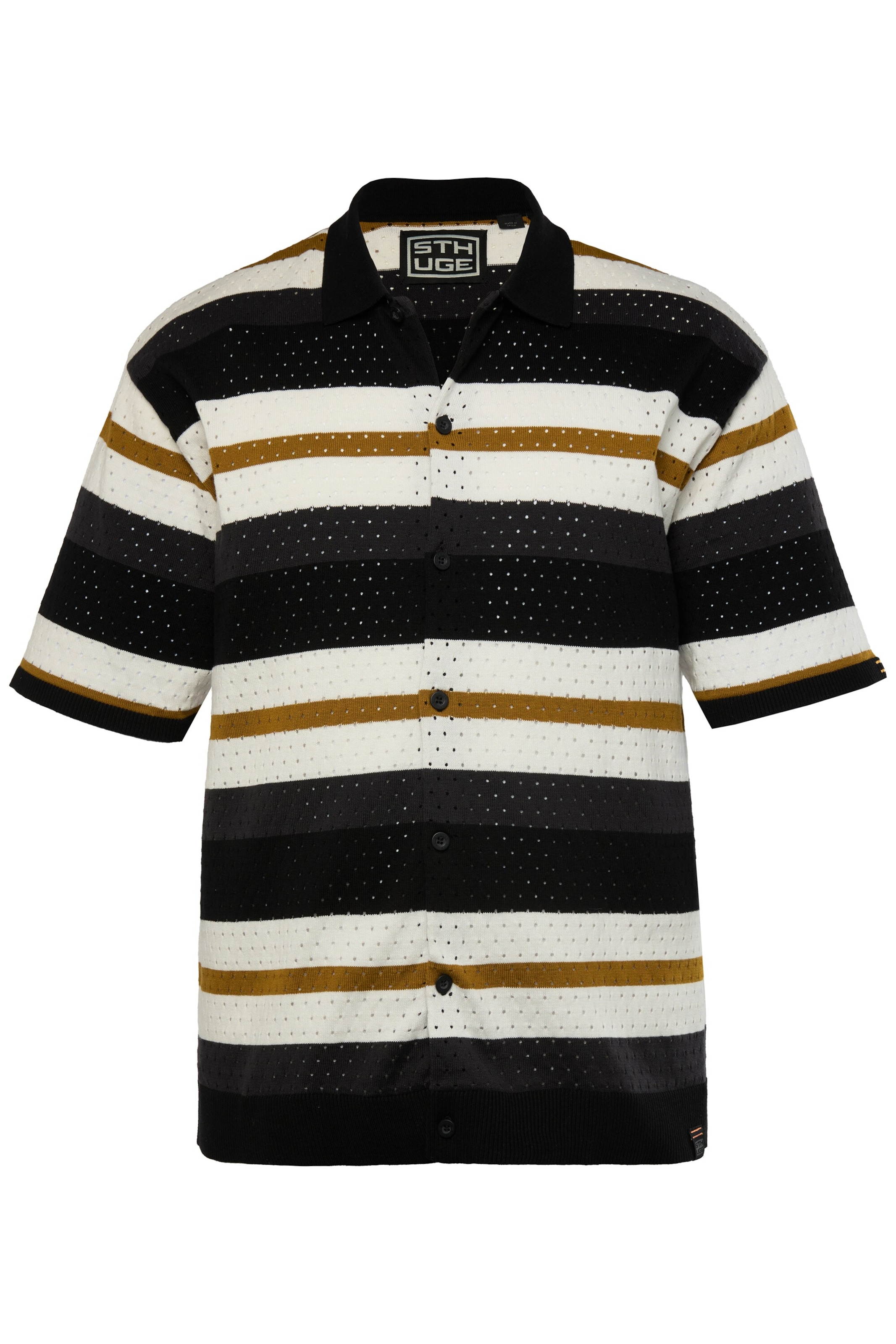 STHUGE Regular Fit Hemd in Schwarz: Vorderseite