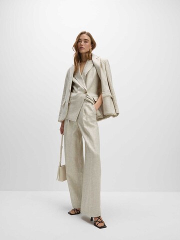 Wide Leg Pantalon Marks & Spencer en beige : devant