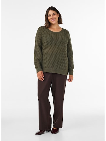 Zizzi Pullover 'Flaya' in Grün