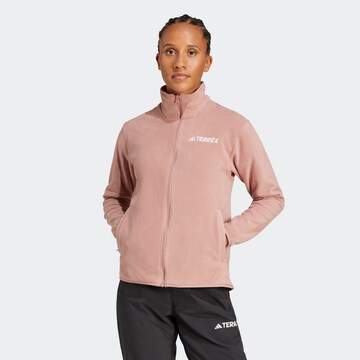 ADIDAS TERREX Functionele fleece jas 'Multi Essentials' in Roze: voorkant