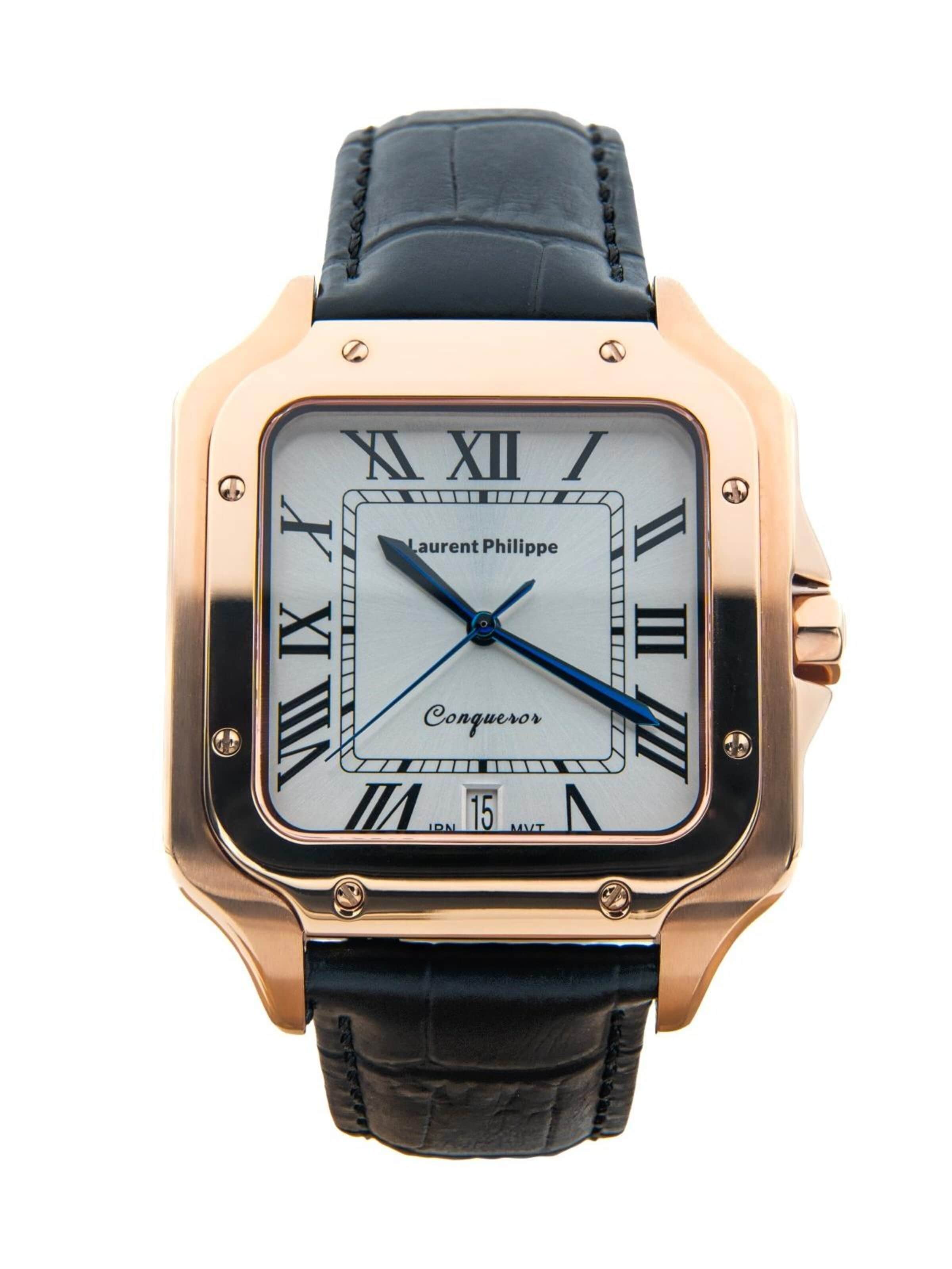 Laurent Philippe - Reloj analógico 'Conqueror Spirit of the Rose – Phantom' en negro: frente