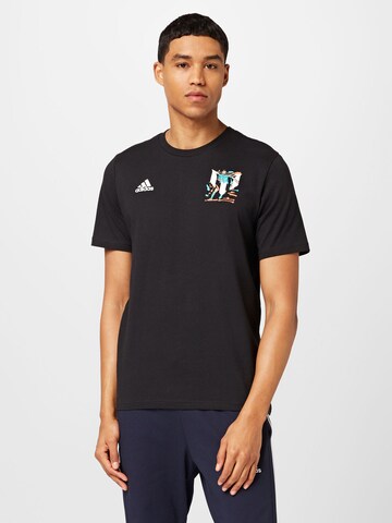 T-Shirt fonctionnel 'Messi Graphic' ADIDAS SPORTSWEAR en noir : devant