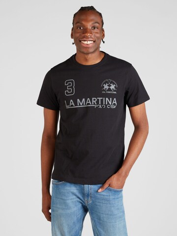 La Martina Тениска в черно: отпред