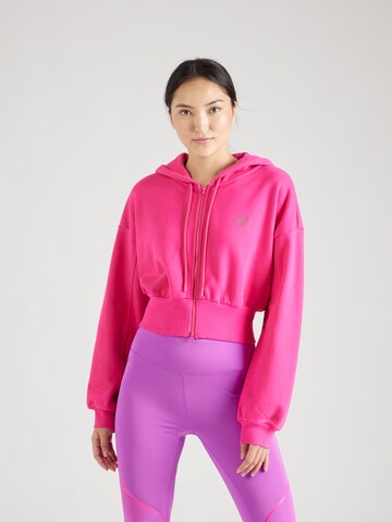 ADIDAS BY STELLA MCCARTNEY - Sudadera con cremallera deportiva en rosa: frente