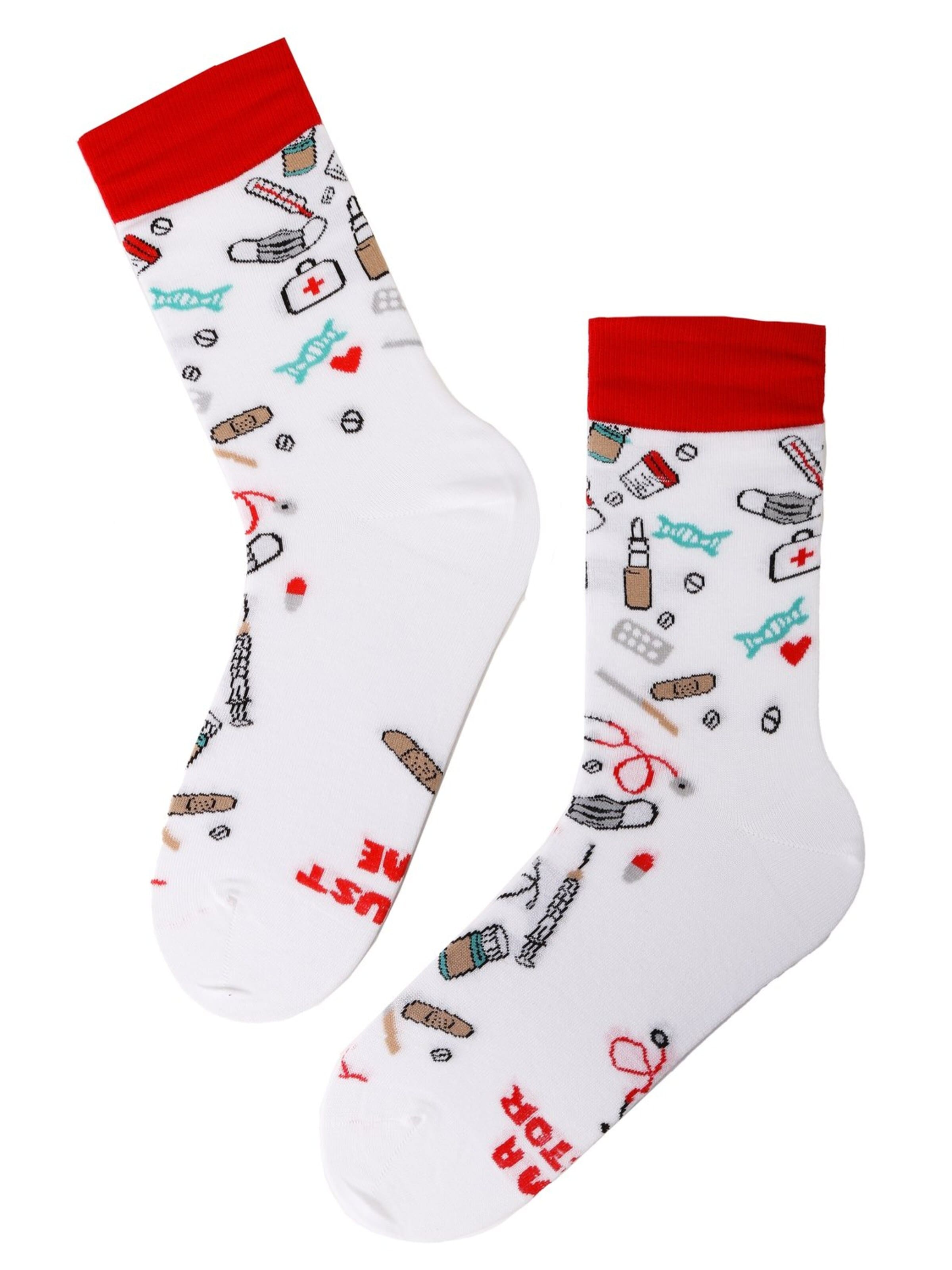 Sokisahtel Sokken 'DOCTOR cotton socks' in Wit: voorkant