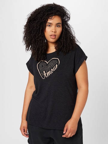 T-shirt 'Sharon' ABOUT YOU Curvy en noir : devant