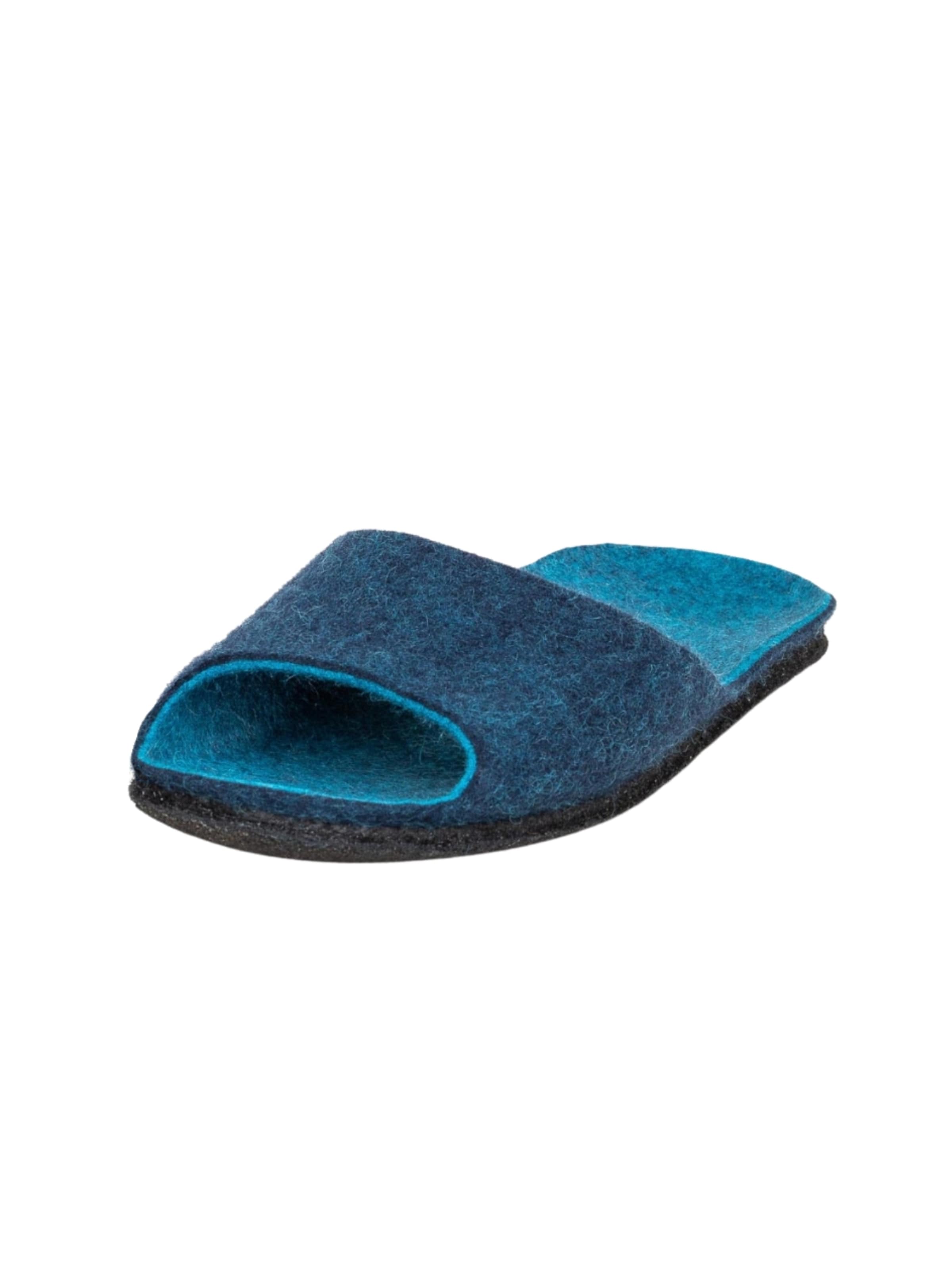 MagicFelt Slippers 'Filzpantoffel Magicfelt 722' in Blue: front