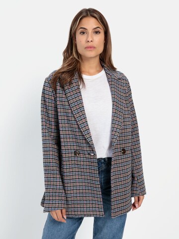 CAMEL ACTIVE Oversized Blazer mit kariertem Muster in Blau: Vorderseite