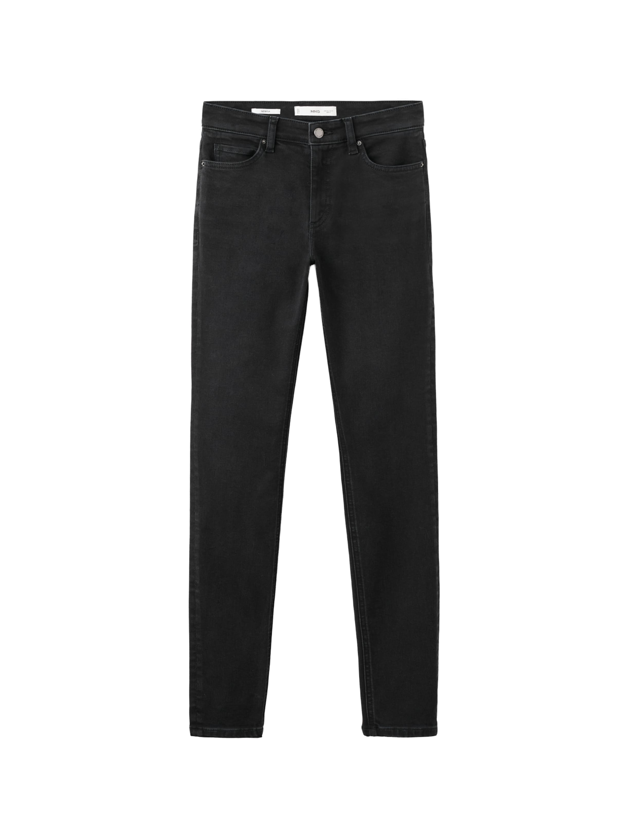 MANGO Skinny Jeans 'NEWISA' in Zwart: voorkant