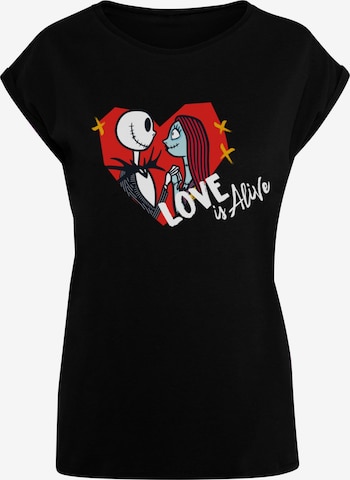ABSOLUTE CULT Shirt 'The Nightmare Before Christmas - Love is Alive' in Zwart: voorkant
