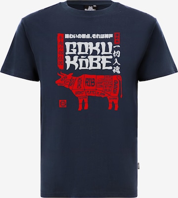 Oldskull Shirt 'Asian Kobe Beef' in Blauw: voorkant