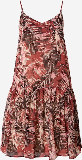 PULZ Jeans Ljetna haljina 'HOLLY' u boja pijeska / tamno smeđa / prljavo roza / krvavo crvena, Pregled proizvoda