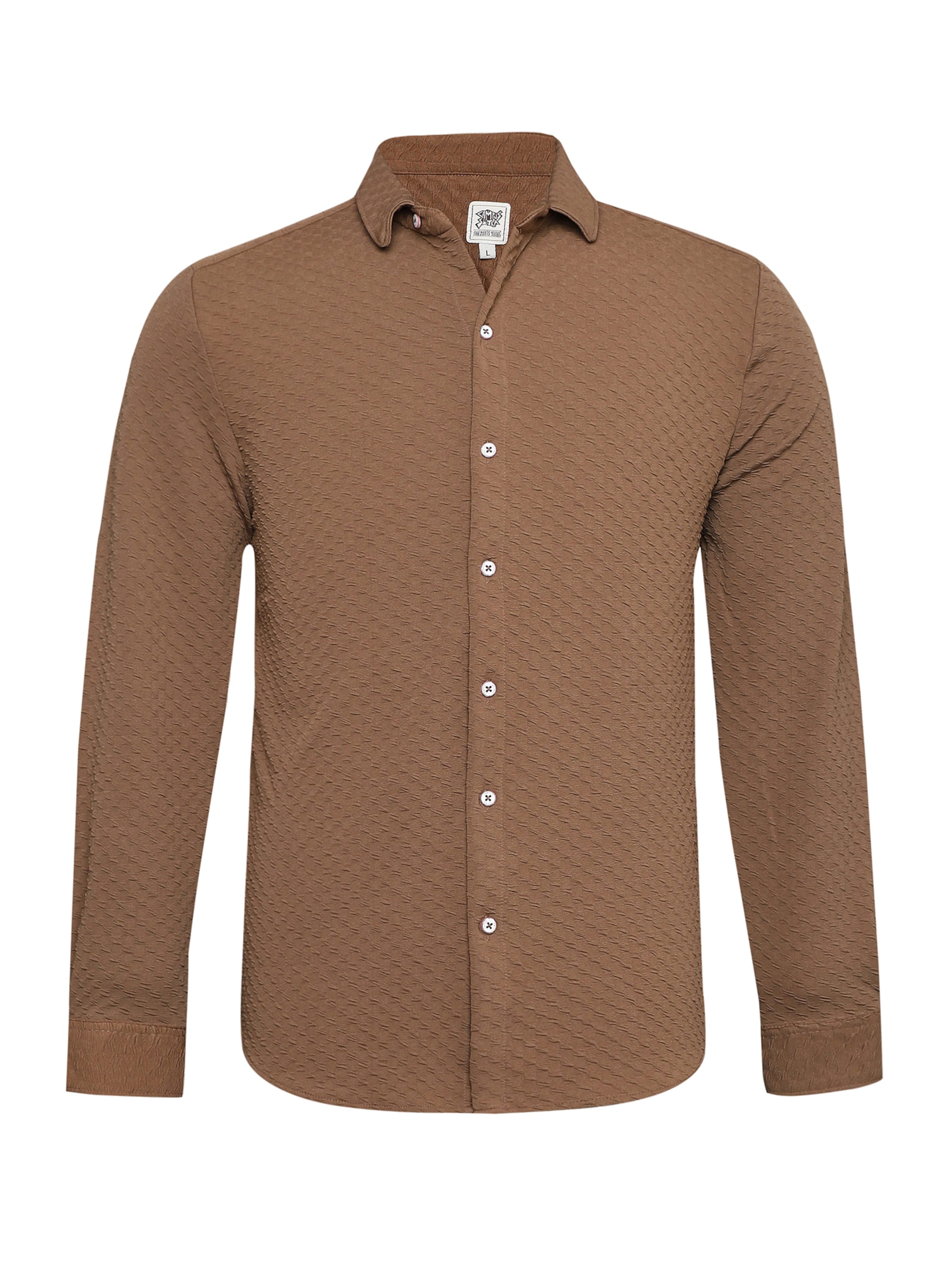 Campus Sutra - Regular Fit Camisa 'Yannic' em castanho: frente