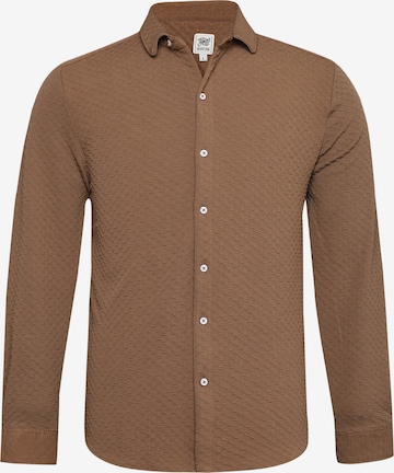 Campus Sutra Regularny krój Koszula 'Yannic' w kolorze brązowy: przód