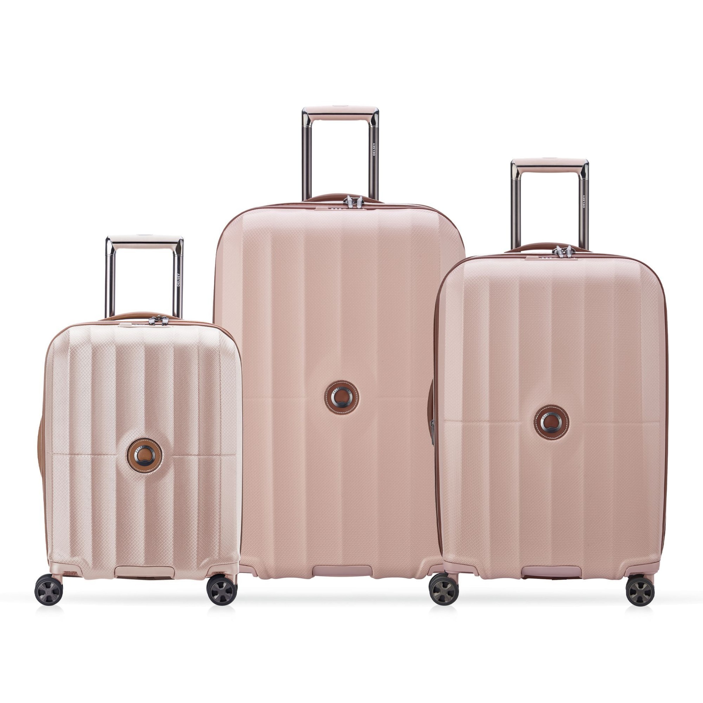 Set di valigie di Delsey Paris in rosa: frontale