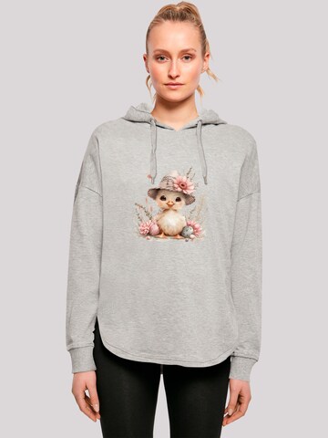 F4NT4STIC Sweatshirt 'Süßes Oster Küken mit Hut' in Grijs: voorkant