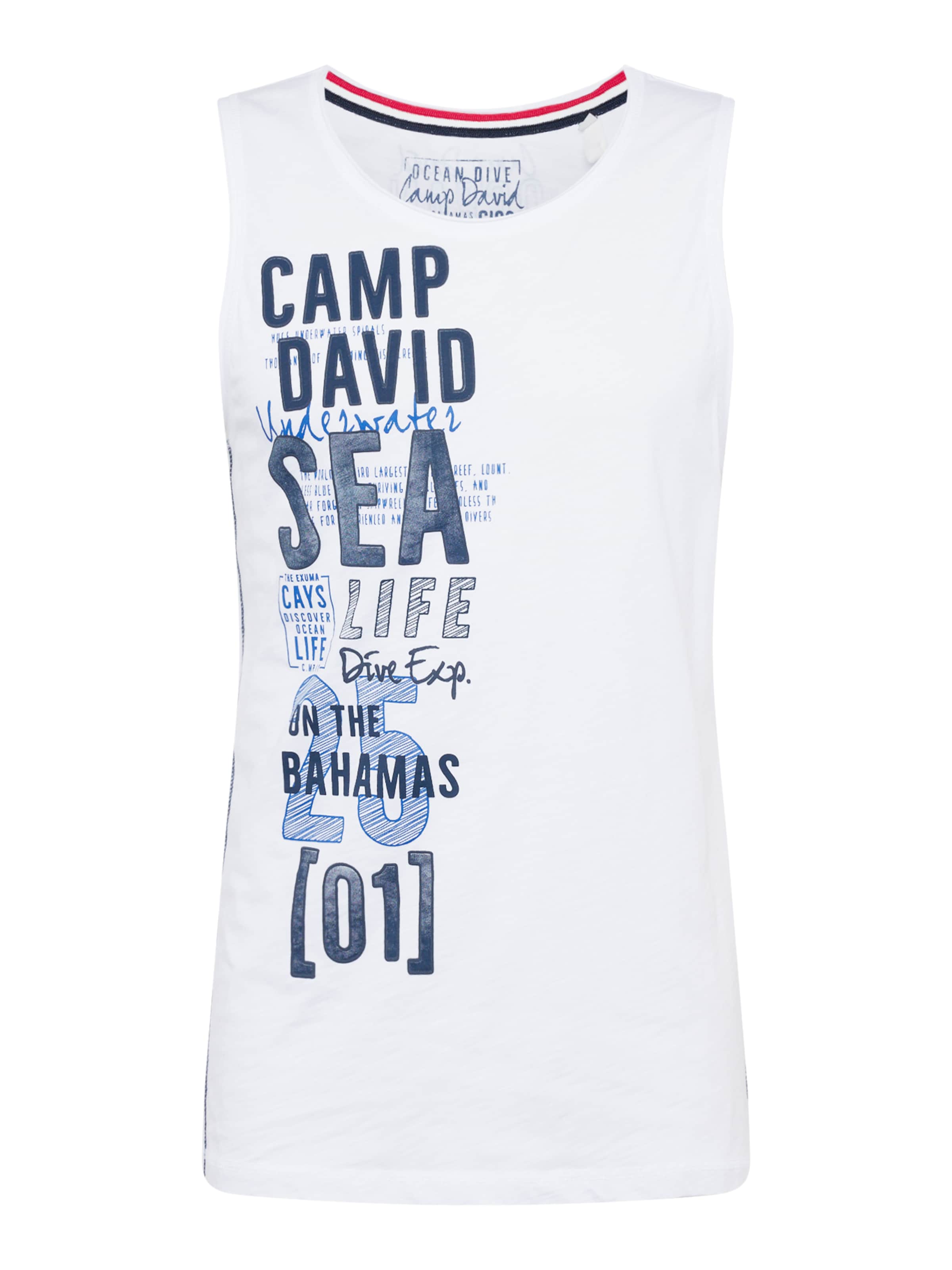 T-Shirt CAMP DAVID en blanc : devant