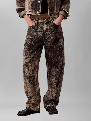 Calvin Klein Jeans Loosefit Jeans in Groen: voorkant