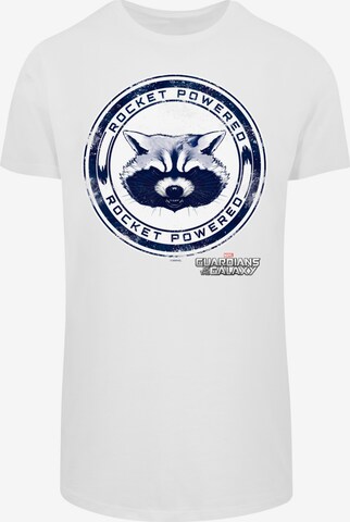 F4NT4STIC T-Shirt 'Marvel Guardians Of The Galaxy Rocket Powered' in Weiß: predná strana