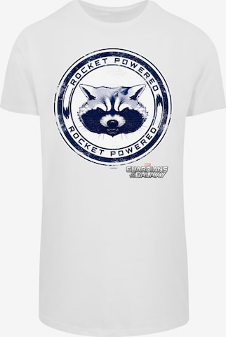 T-Shirt 'Marvel Guardians Of The Galaxy Rocket Powered' F4NT4STIC en blanc : devant