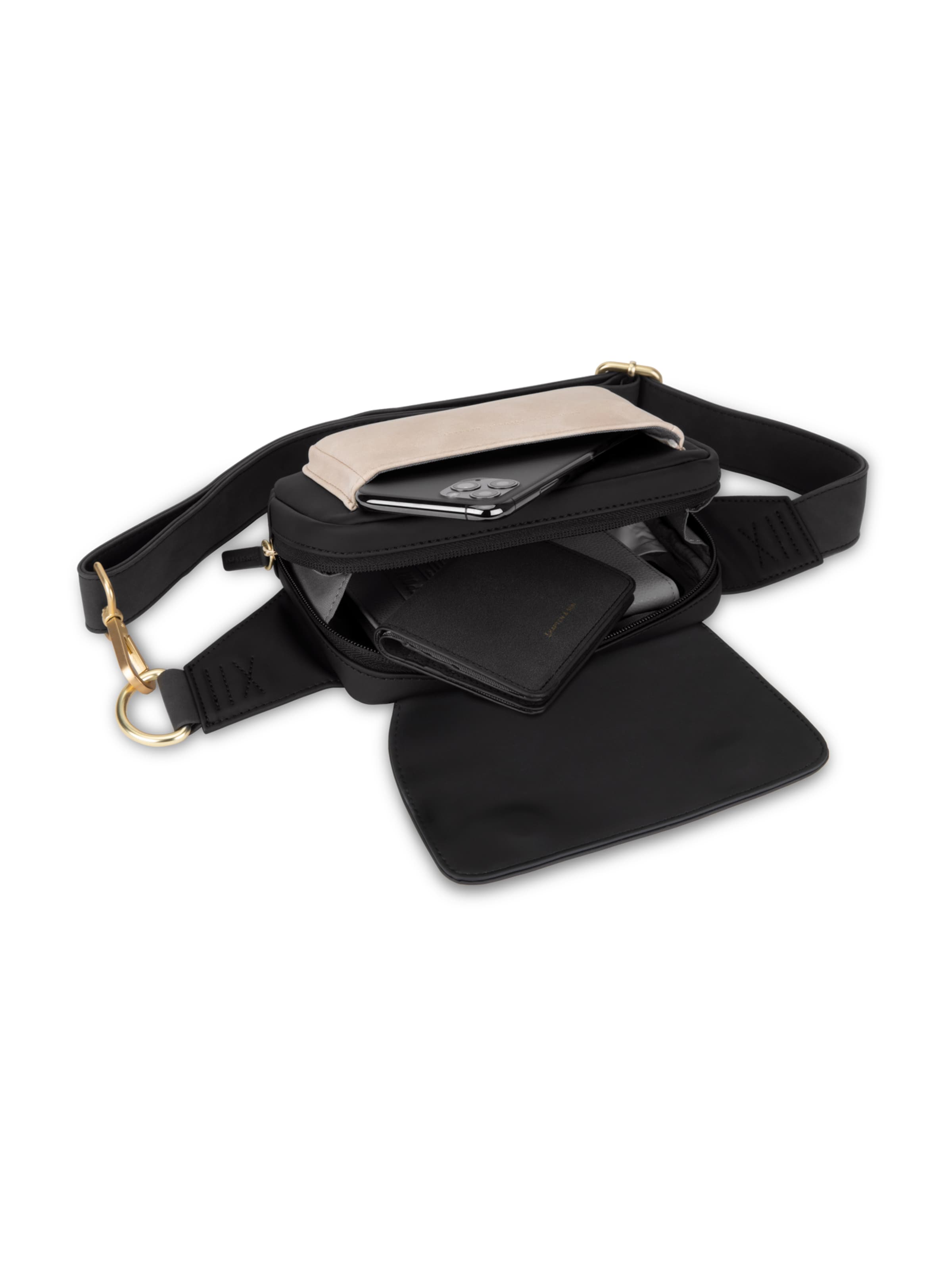 Kapten & Son Torba na pasek 'Visby Cream Black' w kolorze czarny