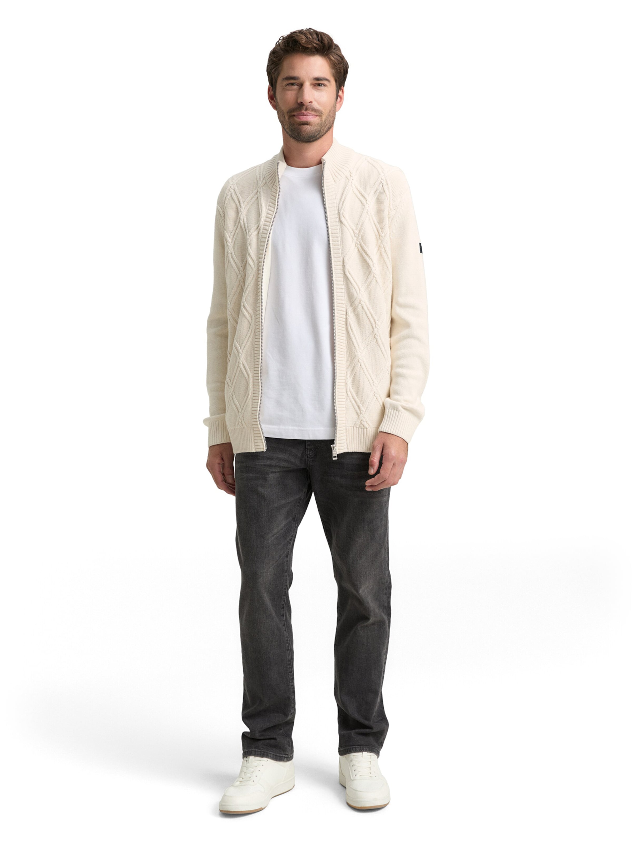 TOM TAILOR Gebreid vest in Wit