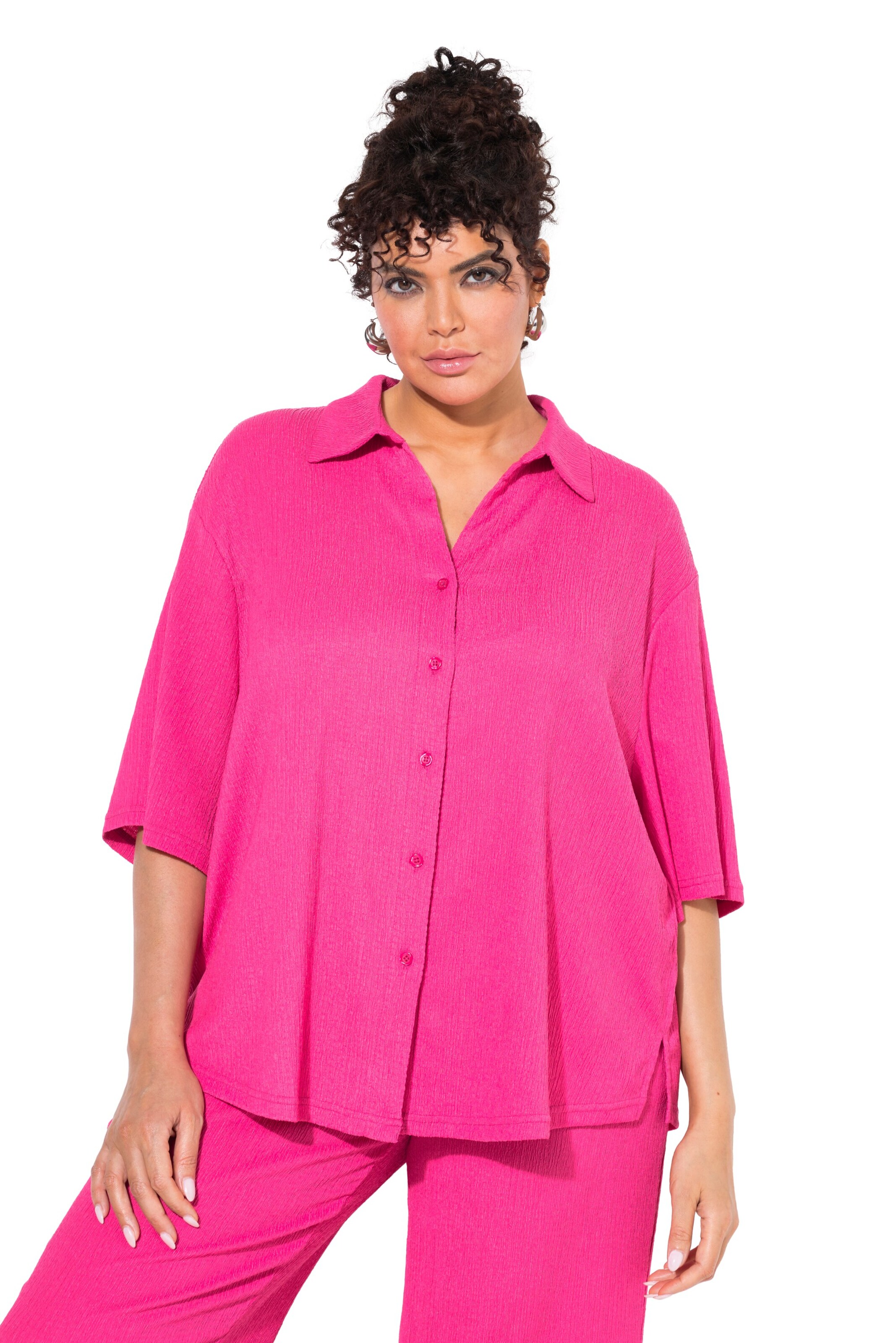 Ulla Popken Blouse in Roze: voorkant