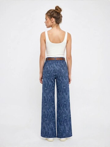 Wide Leg Pantalon 'Hose' Bianco Lucci en bleu