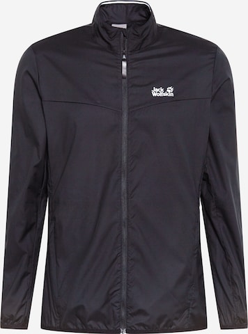 JACK WOLFSKIN - Chaqueta de montaña 'JWP Wind' en negro: frente