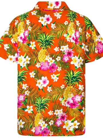 King Kameha Shirt 'Pineapple Flowers' in Oranje