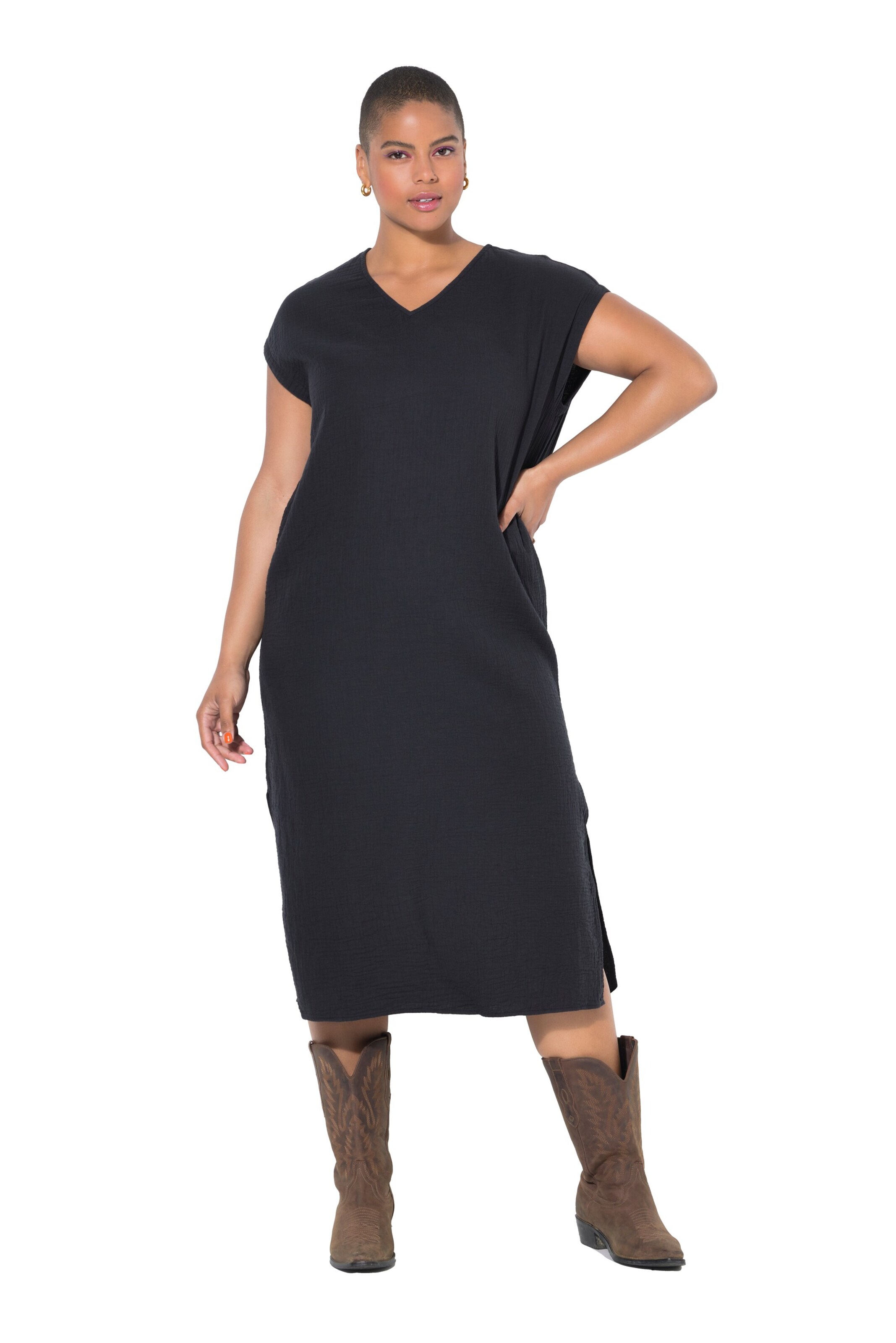 Studio Untold Jurk in Zwart: voorkant