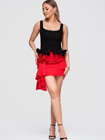 Ombre - Falda en rojo