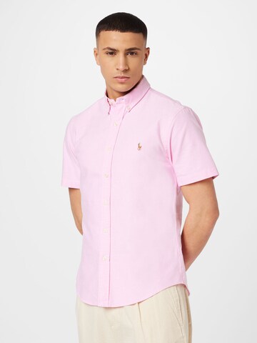 Coupe slim Chemise Polo Ralph Lauren en rose : devant